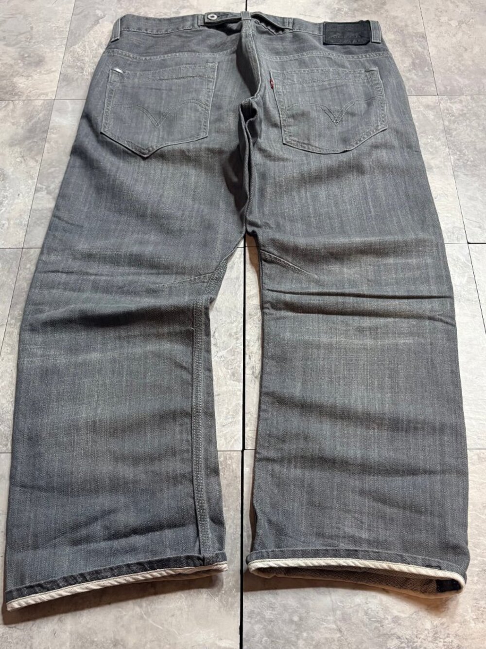 Levi's 569 Gray Raw Denim Baggy Jeans 34x30